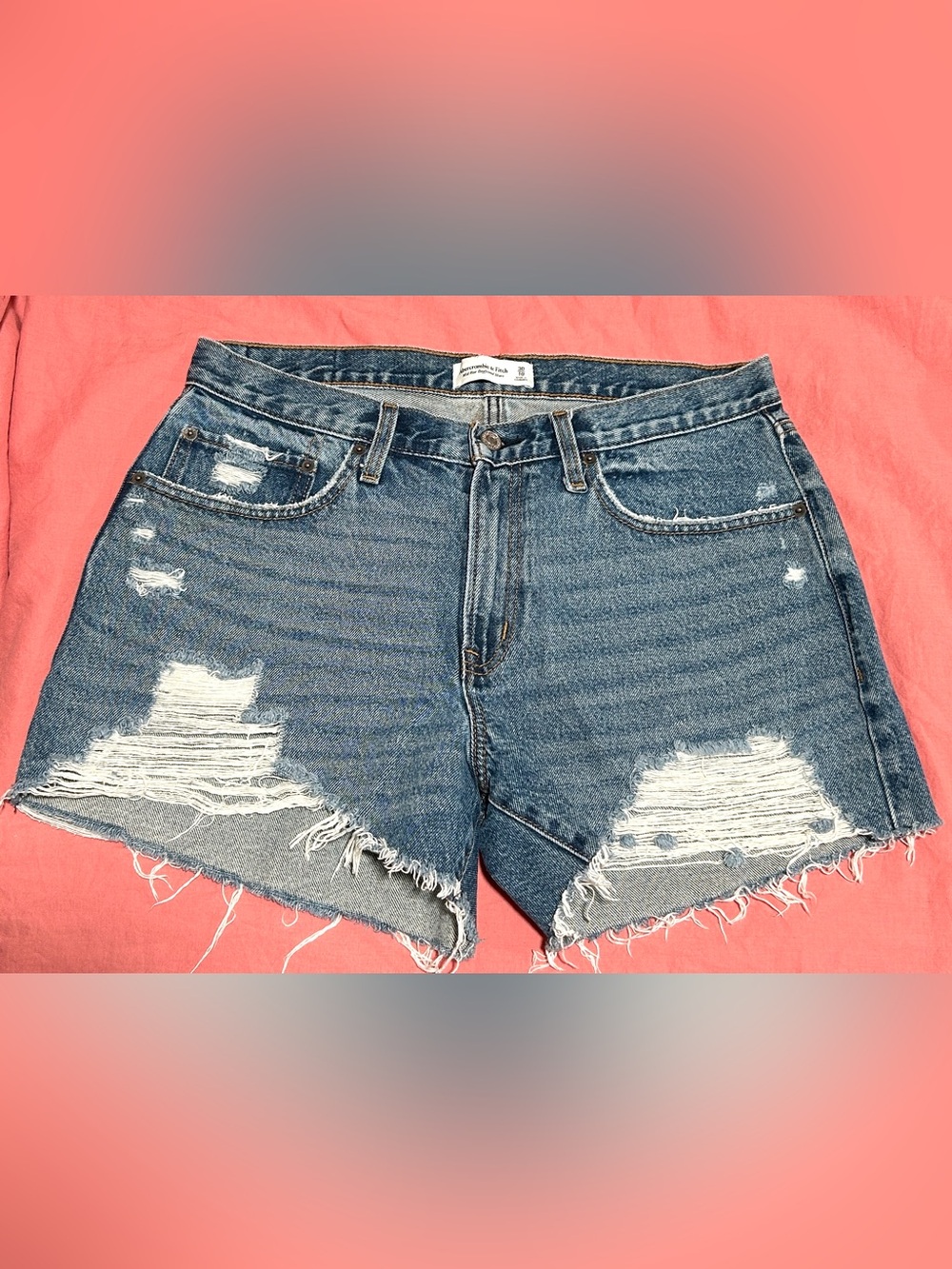 Abercrombie & Fitch Distressed Denim Shorts - Blue